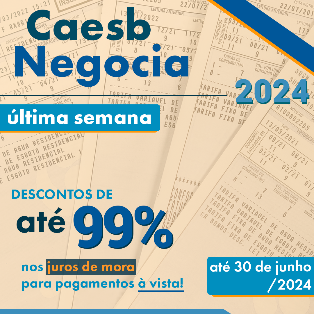 Última semana para negociar dívida com a Caesb