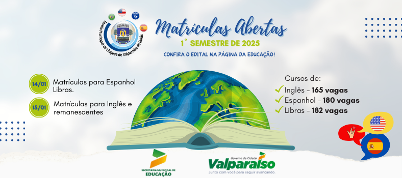 ESCOLA MUNICIPAL DE LÍNGUAS ABRE VAGAS PARA 2025