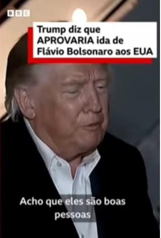 Donald Trump diz que aprovaria se Flávio Bolsonaro pedisse visto para os EUA